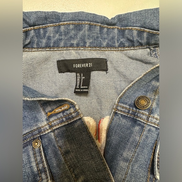 Forever 21, like new, embroidered “Sunshine” Jean jacket, Small - Picture 3 of 6